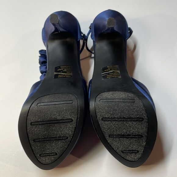 Bakers Elegant Satin Platform High Heel Pump Ruffled Detail Dress Womens Sz 10 - Picture 9 of 11